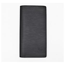 Louis Vuitton-Portefeuille long en cuir Epi Louis Vuitton-Noir