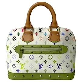 Louis Vuitton-Louis Vuitton Alma Monogram Leather Handbag-White