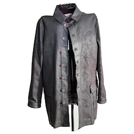 Rochas-Long purple cotton coat for men size 50 new with tag Rochas-Other