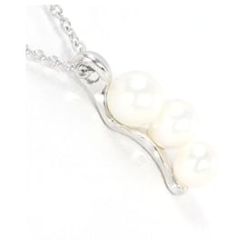 Tasaki-TASAKI Pearl Silver Necklace-Silvery,Metallic