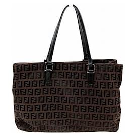 Fendi-Sac à main Fendi Zucchino-Marron