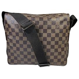 Louis Vuitton-Sac à épaule Naviglio Damier Louis Vuitton-Marron