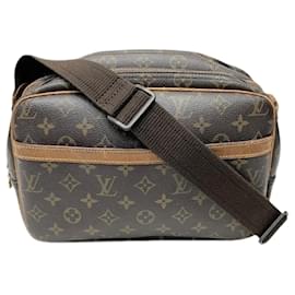 Louis Vuitton-Sac à épaule Reporter PM Monogram Louis Vuitton-Marron