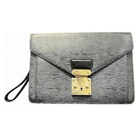Louis Vuitton-Pochette Dragonne Epi Sélier Louis Vuitton-Noir