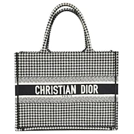 Dior-Dior Book Tote Medium Houndstooth Bag-White