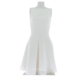 Alaïa-Robe blanche ajourée-White