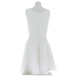 Alaïa-Robe blanche ajourée-White