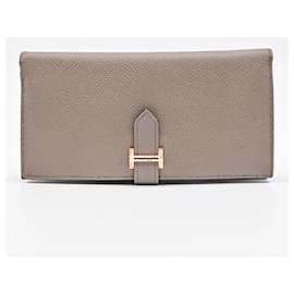 Hermès-Hermes Epsom Leather Bearn Wallet-Grey