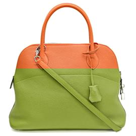 Hermès-Hermes Bolide 31 Handbag Orange Leather-Orange