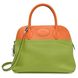 Hermès-Hermes Bolide 31 Handbag Orange Leather-Orange