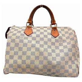 Louis Vuitton-Louis Vuitton Speedy 30 Damier Azur Handbag-White