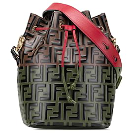 Fendi-Fendi Petit Mon Tresor seau en cuir embossé Zucca marron-Marron