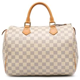 Louis Vuitton-Louis Vuitton White Damier Azur Speedy 30-White