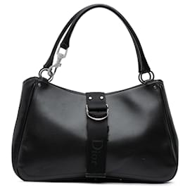 Dior-Dior Black Coated Canvas Crystal Hardcore Handbag-Black