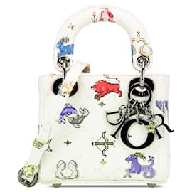 Dior-Dior White Micro Calfskin Pixel Zodiac Lady Dior-White