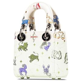 Dior-Dior White Micro Calfskin Pixel Zodiac Lady Dior-White