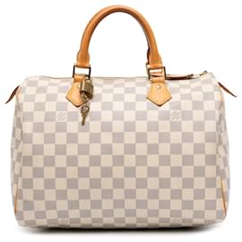 Louis Vuitton-Louis Vuitton White Damier Azur Speedy 30-White