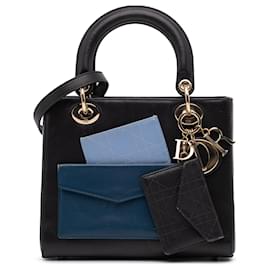Dior-Dior Black Medium Calfskin Pockets Lady Dior-Black