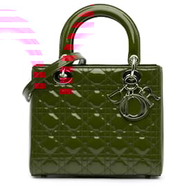 Dior-Dior Red Medium Patent Cannage Lady Dior-Red