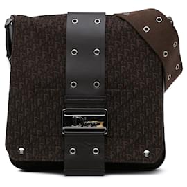 Dior-Dior Brown Diorissimo Trotter Canvas Street Chic Crossbody-Brown,Dark brown