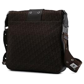 Dior-Dior Brown Diorissimo Trotter Canvas Street Chic Crossbody-Brown,Dark brown
