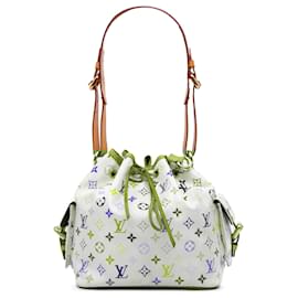 Louis Vuitton-Louis Vuitton White Monogram Multicolore Petit Noe-White