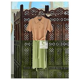 Chanel-New Paris / Cuba Beige Belted Dress 38 FR-Beige