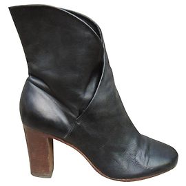 Céline Ankle Boots Black Lambskin Black