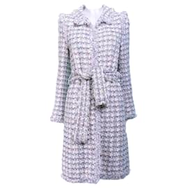 Chanel-Collectors 2004 Vintage Tweed Coat with Belt 38 FR-Multiple colors