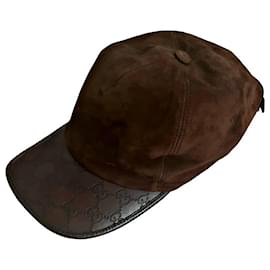 Gucci-Autêntico Gucci Raro Tom Ford Camurça Guccissima Boné Interior Horsebit-Marrom