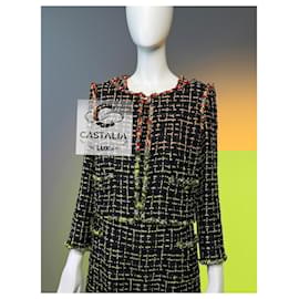 Chanel-16K$ New Paris Saint-Tropez Ribbon Tweed Ensemble-Black