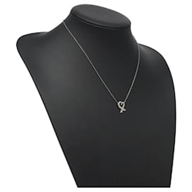 Autre Marque-TIFFANY&Co. Loving Heart Necklace Ag925 Silver Auth 122405-Silvery