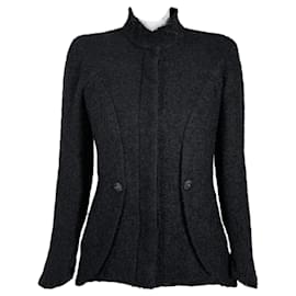 Chanel-New Architectural Black Boucle Tweed Jacket 40 FR-Black