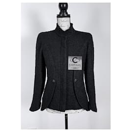 Chanel-New Architectural Black Boucle Tweed Jacket 40 FR-Black