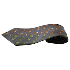 Hermès-Corbata de Seda-Grey