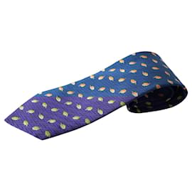 Hermès-Corbata de Seda-Blue