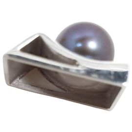 Autre Marque Pingente de pérola negra cultivada em ouro branco 18k Outro