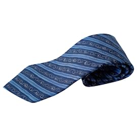 Hermès-Corbata de Seda-Blue
