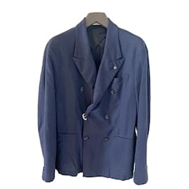 Autre Marque-Officna36 male summer linen blend blazer-Blue