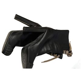 Fendi leather boots black Black