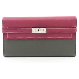 Hermès-Hermes Kelly Wallet Leather Bifold-Pink