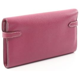 Hermès-Hermes Kelly Wallet Leather Bifold-Pink
