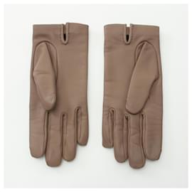 Hermès-Gants en cuir d'agneau Hermes-Marron
