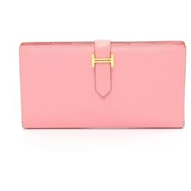 Hermès-Hermes Bearn Classic Leather Wallet-Pink