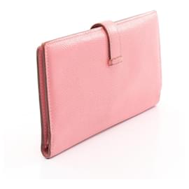 Hermès-Hermes Bearn Classic Leather Wallet-Pink