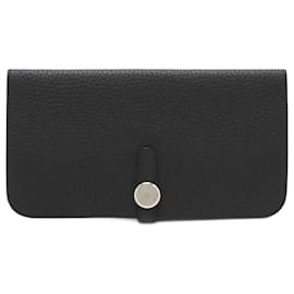 Hermès-Hermes Dogon Long Bifold Wallet Black-Black