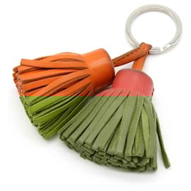 Hermès-Porte-clés en cuir Hermes Carmen Uno Dos-Orange