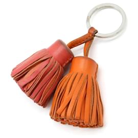 Hermès-Porte-clés en cuir Hermes Carmen Uno Dos-Orange