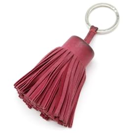 Hermès-Porte-clés en cuir Carmen d'Hermès-Rose