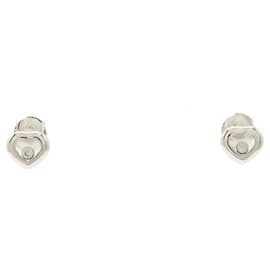Chopard Happy Diamond Heart 1P Diamantohrringe K18WG Weiß